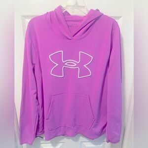 Under Armour Women’s Sweatshirt Size XL Purple Hooded Loose Fit 100% Polyester